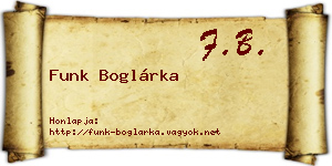 Funk Boglárka névjegykártya